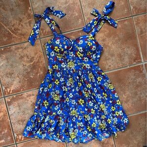 Floral Blue Mini Dress